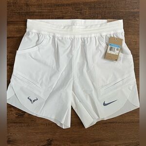 Nike Court Dri Fit ADV Rafa Nadal 7” Shorts ‘White Violet’ (size mens M)